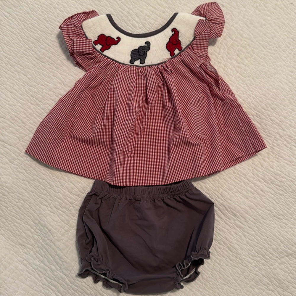 12m Smocked University of Alabama Bloomer set